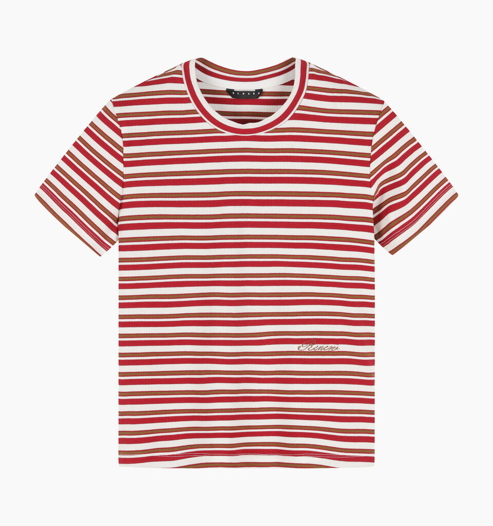 Red striped t-shirt - sisley k short sleeve t-shirt - Red | Sisley K image number 1